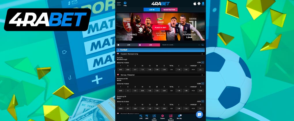 4rabet is sports betting site and app