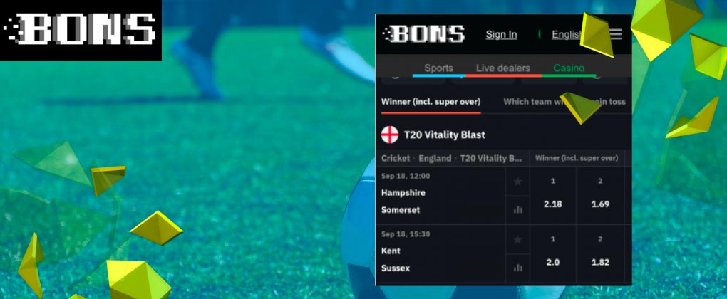 Bons is sports betting site and app