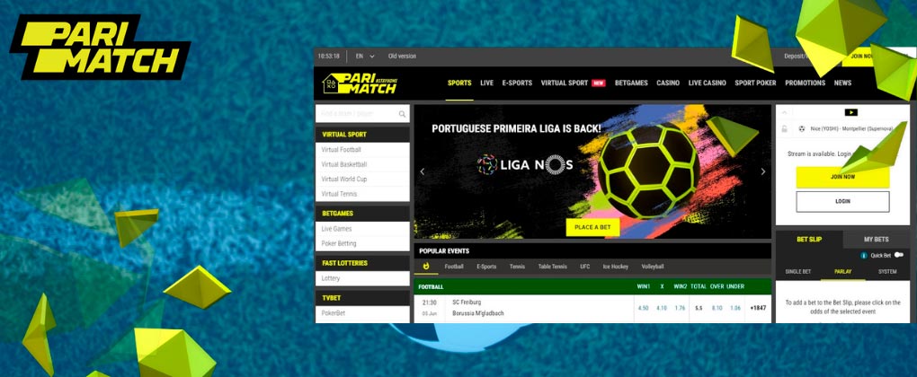 Parimatch is sports betting site and app