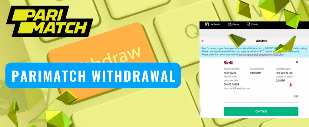 Parimatch offers the most popular withdrawal options